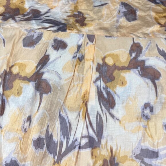 Martha Stewart Collection Womens Floral Button-Down Blouse Sz S Yellow/Gray Ligh - Picture 6 of 6